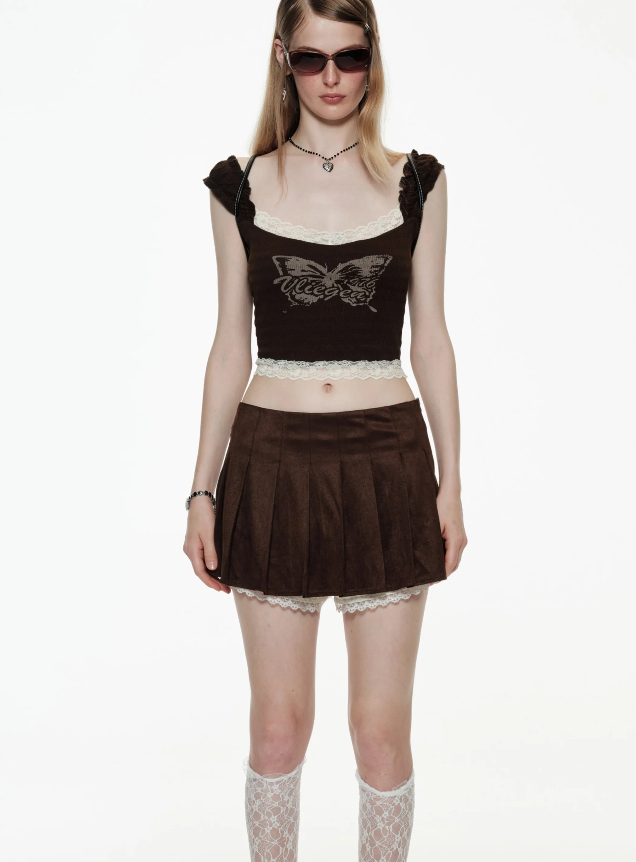 Butterfly Lace Crop Tank
