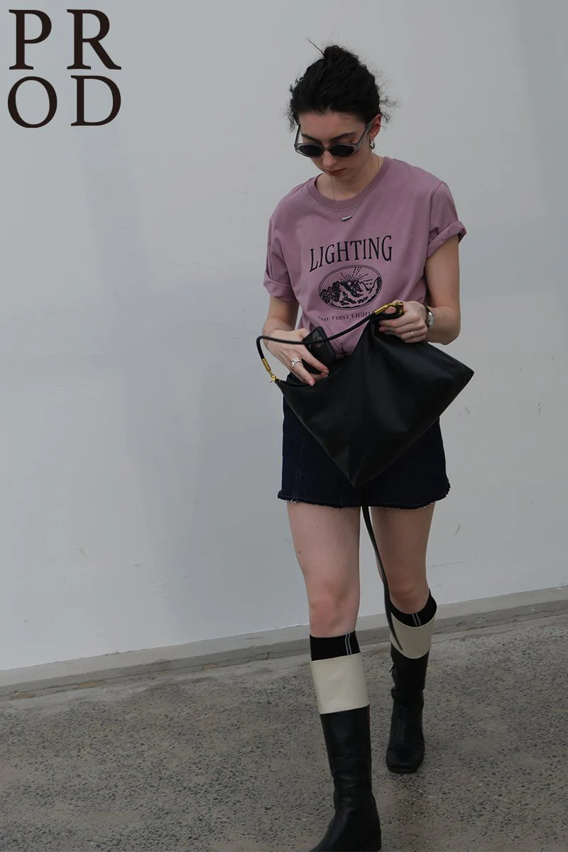 1948-lighting-basic-short-sleeve-t-shirt-mauve-1.webp Lighting Basic Short Sleeve T-Shirt / Mauve