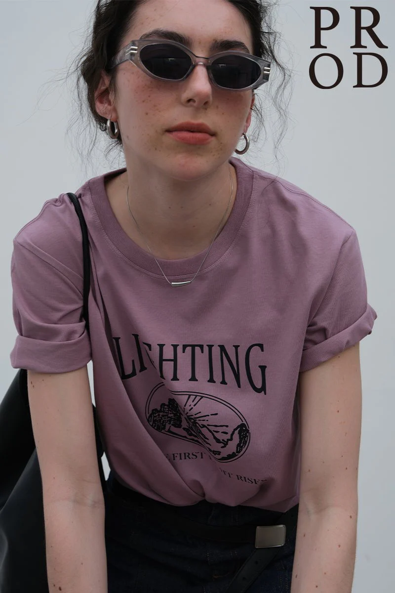 1948-lighting-basic-short-sleeve-t-shirt-mauve-3.webp Lighting Basic Short Sleeve T-Shirt / Mauve