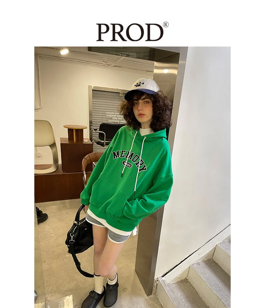 2010-loose-fit-memory-letters-embroidered-hoodie-green-4.webp Loose Fit Memory Letters Embroidered Hoodie / Green