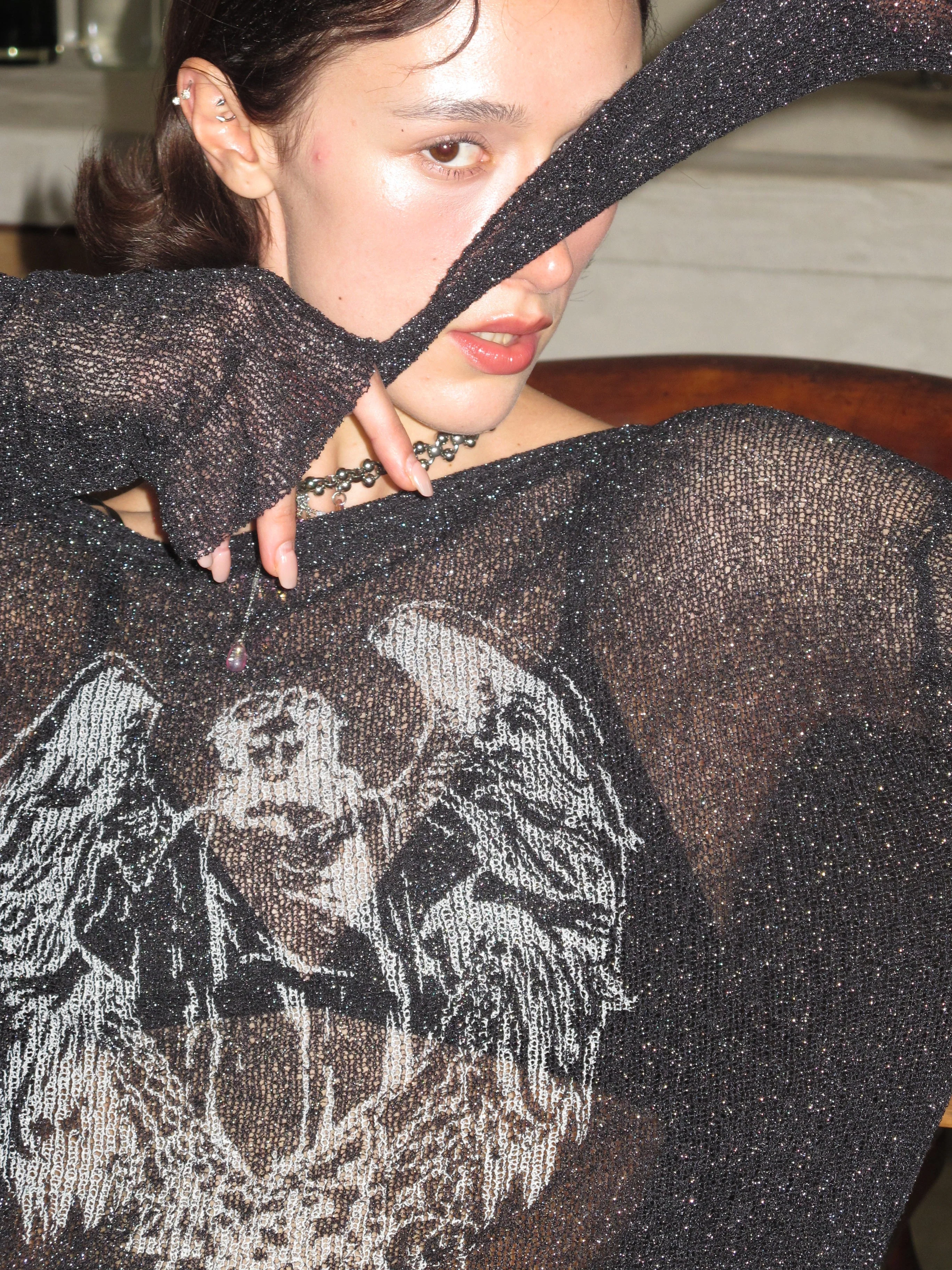 Semi-Sheer Angel Long sleeve