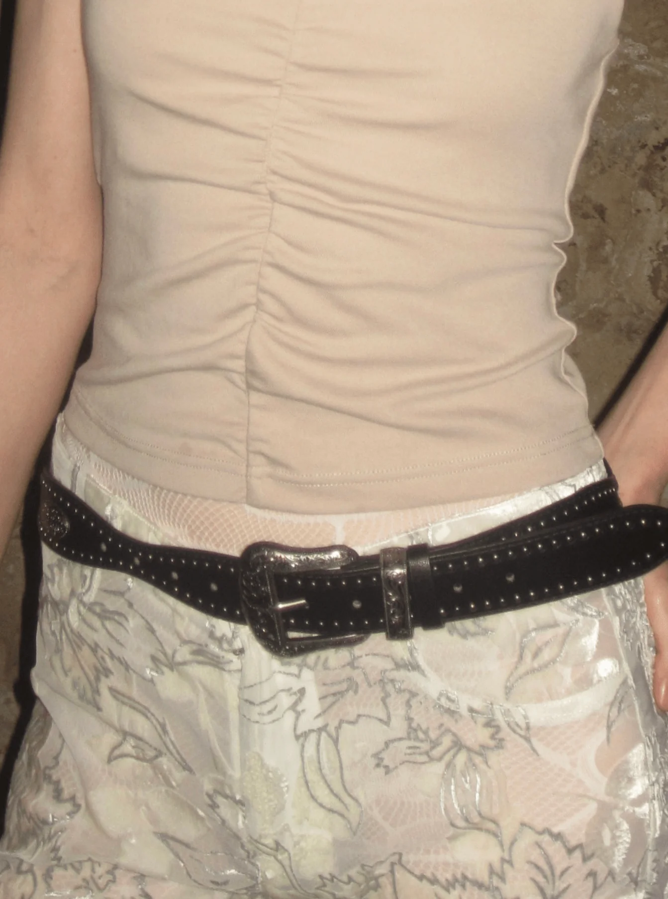 Asymmetric Punk-Style Studded Belt