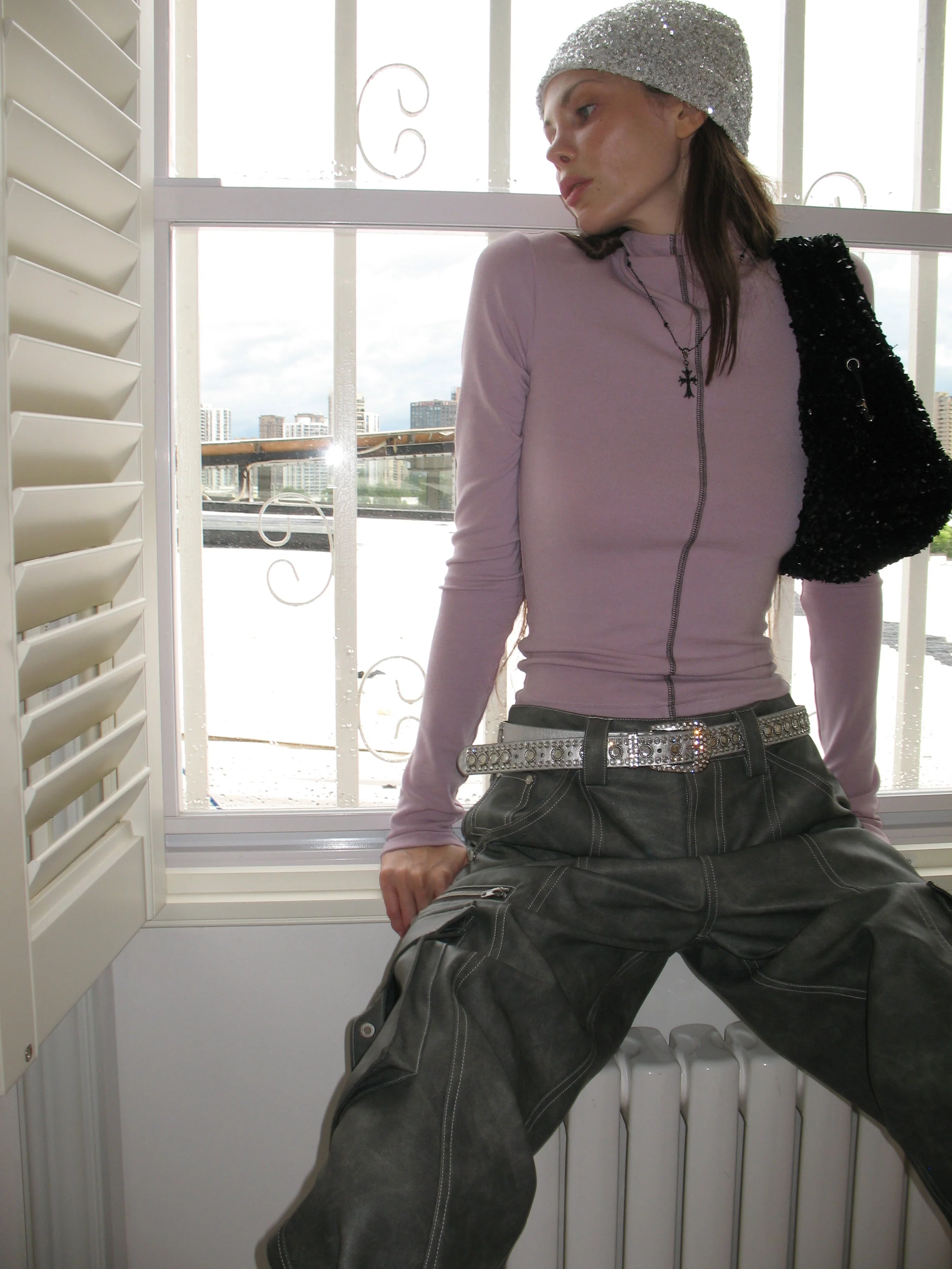 Purple Soft Turtleneck Top